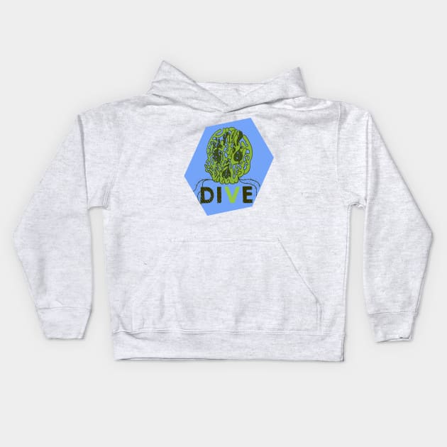 Dive or die Kids Hoodie by papaomaangas